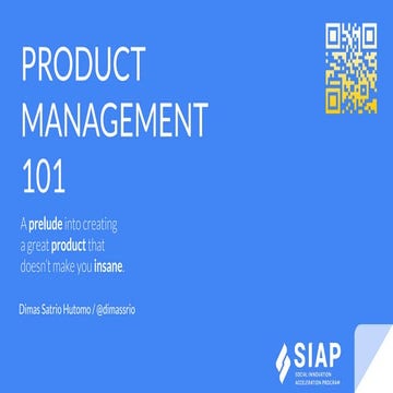 Product  management  101 / Dimas Satrio