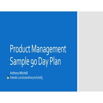 Product Management 90 Day Plan