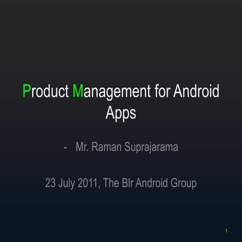 Product management for Android Apps
