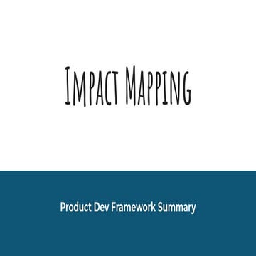 Product Management Impact Mapping