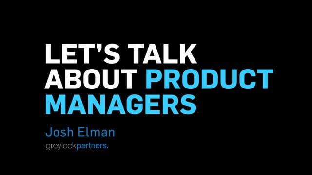 A Product Manager's Job