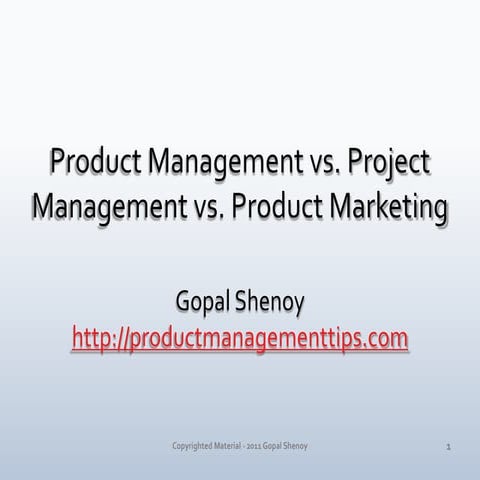Product management vs project management