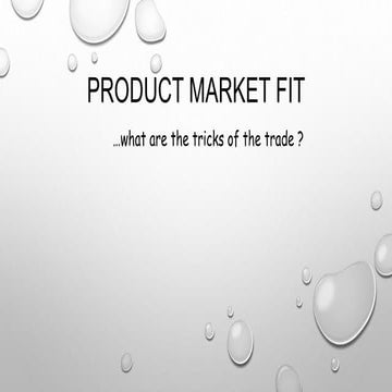 Product market fit for Indian Startups