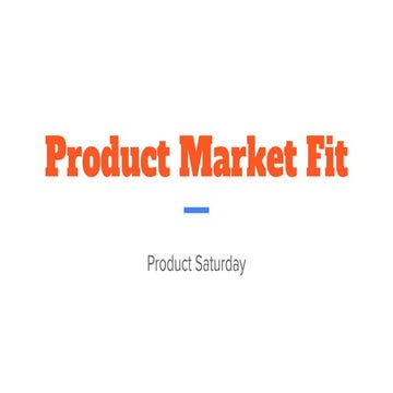 Product market fit