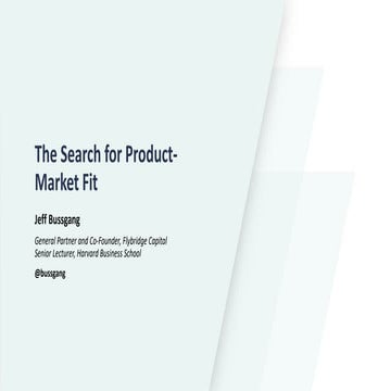 Product Market Fit - Harvard Business School