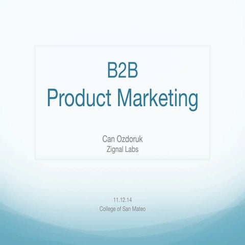 Product Marketing 101