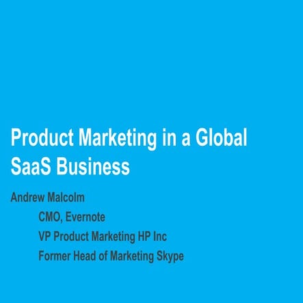 Product Marketing in Global SaaS