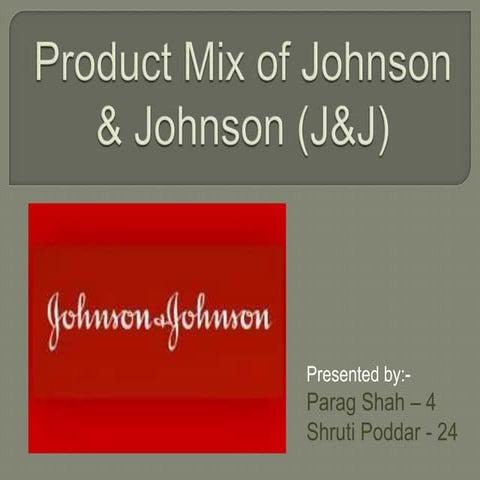 Product mix of Johnson & Johnson