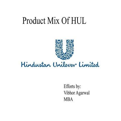 Product Mix of HUL(best ppt)
