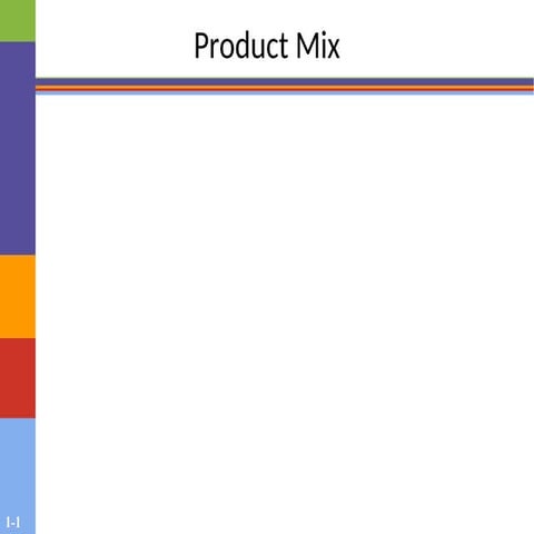 product Mix  and Line presentation marketing