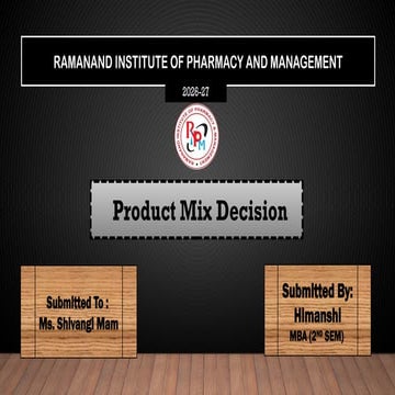 Product Line and Product Mix decisions | PPTX