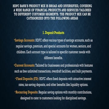 HDFC BANK overview establishment and their core objectives | PPTX