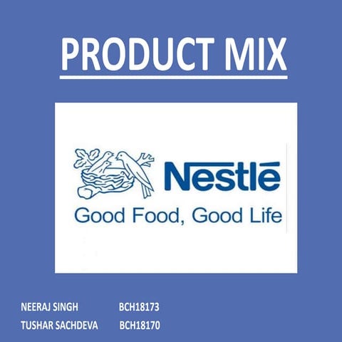 Product mix of nestle
