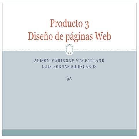 Producto 3 "Diseño de una pagina web" 