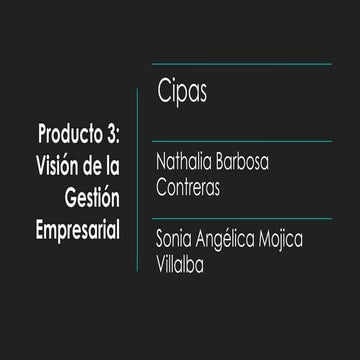 PRODUCTO 3_VISION DE LA GESTIÓN EMPRESARIAL - NATHALIA BARBOSA Y ...