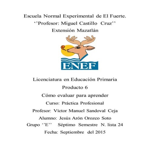 Producto 6 cómo evaluar para aprender