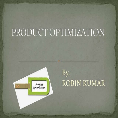 Product optimization.ppt