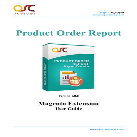 Product Order Report Magento Extension
