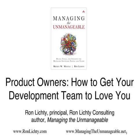 Product Owners - How to get your development team to love you (ProductTankSV,...