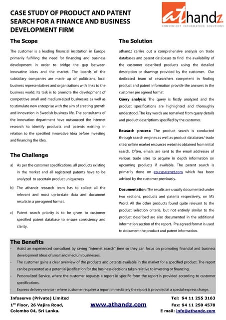 Product & patent info