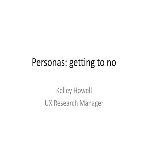 Product Personas: Getting to No