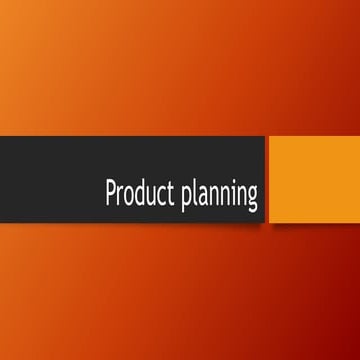 Product planning