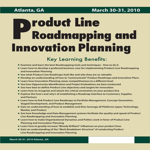 Roadmapping and Product Line Planning | PDF
