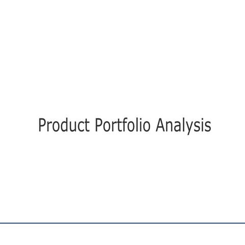 Product Portfolio Analysis