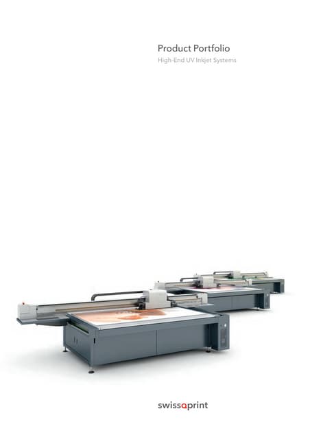 Product portfolio swissqprint UV Flatbed Printers