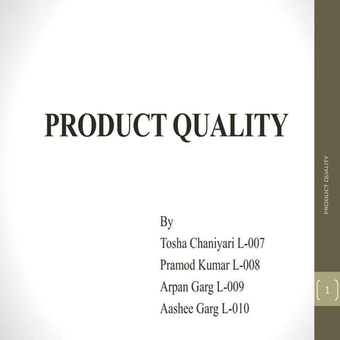 Product Quality 