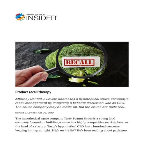 Product Recall Therapy