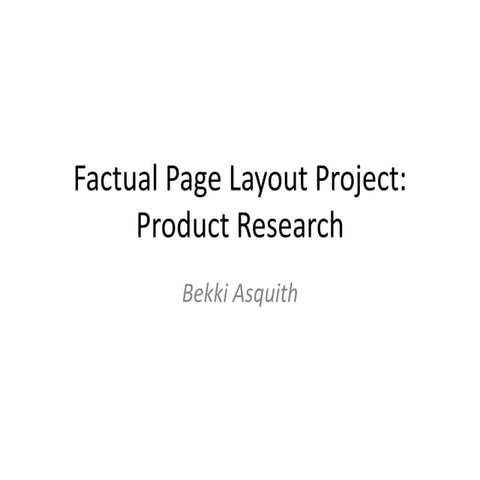 Product research