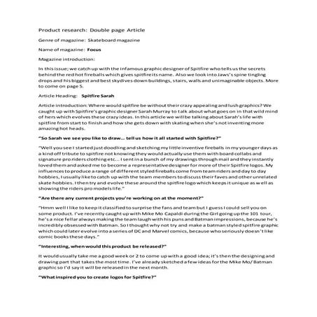 Product research article