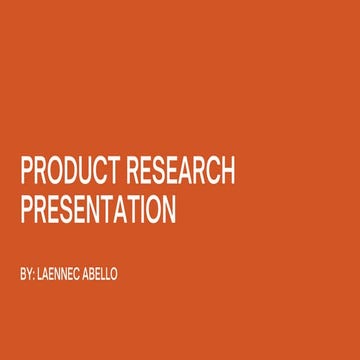 Product research presentation