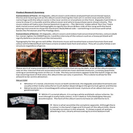 Product research summary