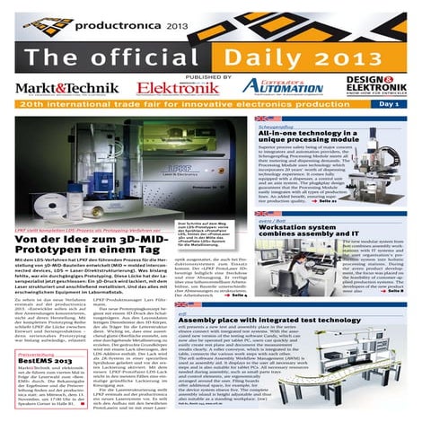 productronica 2013 Tageszeitung Tag 1 / daily newspaper day 1