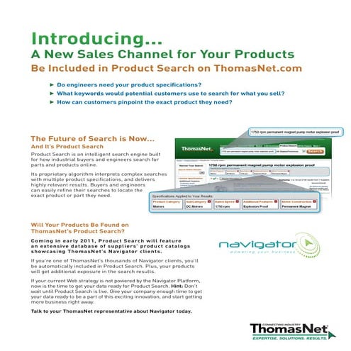 Product Search One Sheet