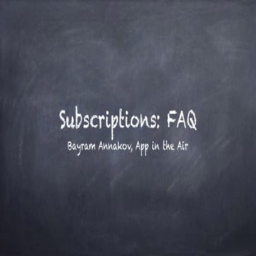 Subscriptions business model - FAQ