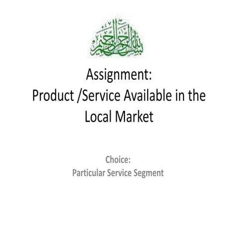 Product Or Service Segment 