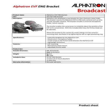 alphatron evf eng bracket | PDF