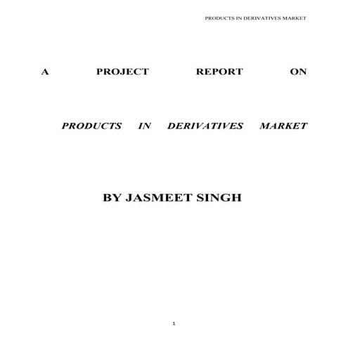 Products in derivatives market