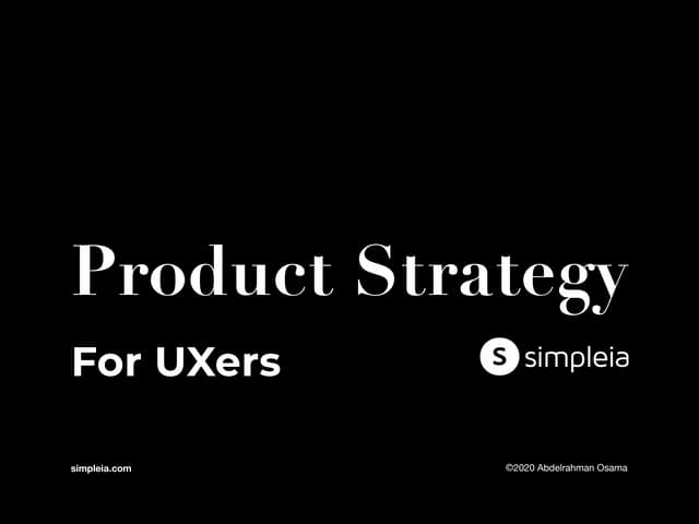 Product strategy for u xers