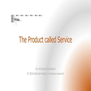 Products versus Services: or Not