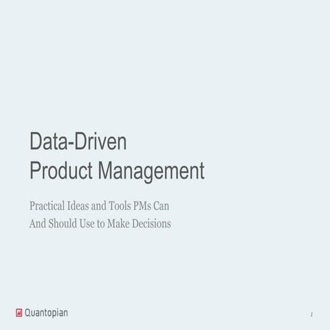 Data Driven Product Management - ProductTank Boston Feb '14
