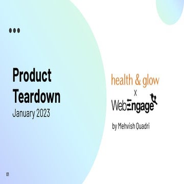 Product Teardown - Health & Glow - Powered by Webengage