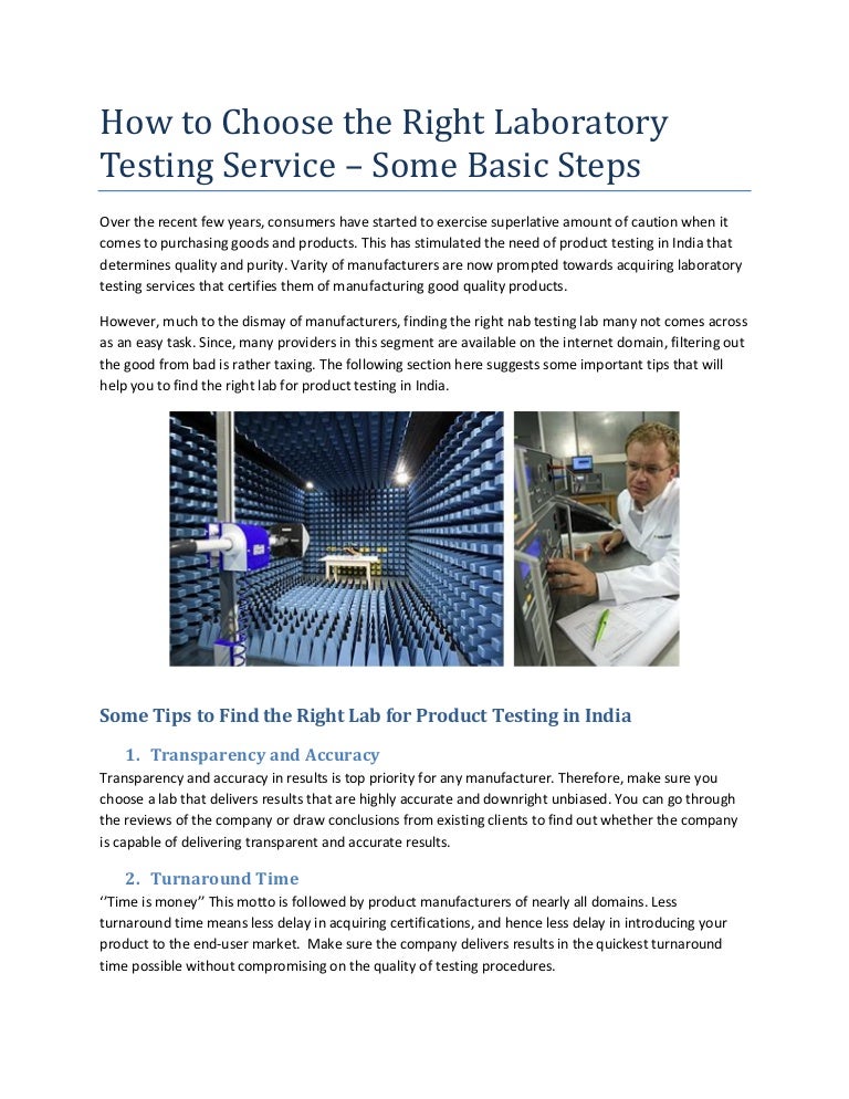 How to Choose the Right Laboratory Testing Service Some Basic Steps