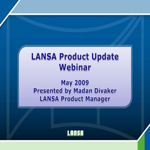 Product Update Webinar 2009
