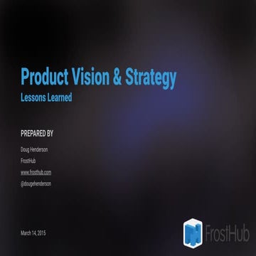 Product Vision and Strategy - Value Propositions