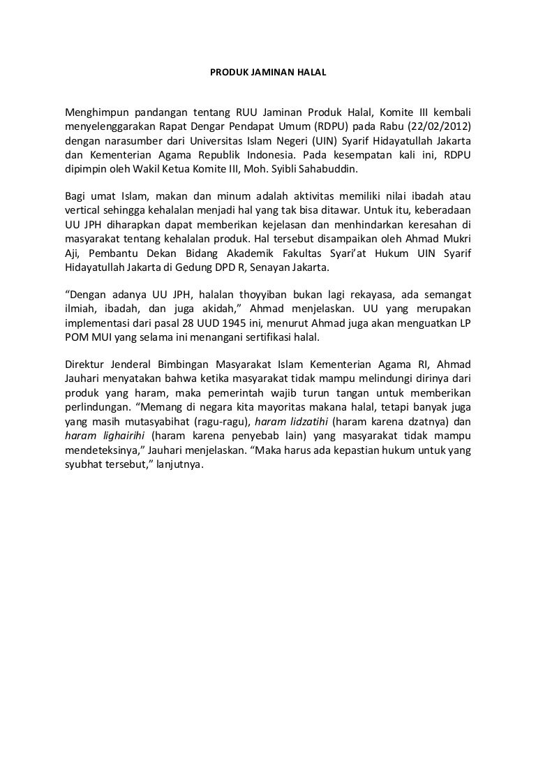 Produk Jaminan Halal