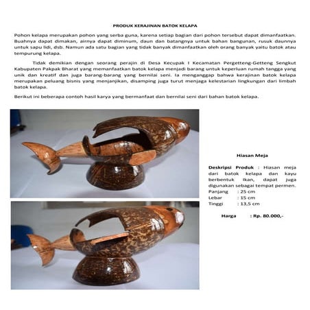 Produk kerajinan batok kelapa